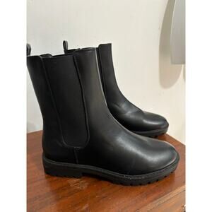 Loft Lug Sole Western Chelsea Ankle Booties Black Casual Grunge Platform Sz 8.5